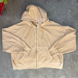 Champion Beige Zip-Up Hoodie